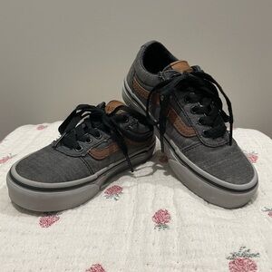 Vans Ward. Size 11 Youth. Gray and Brown Casual Sneakers